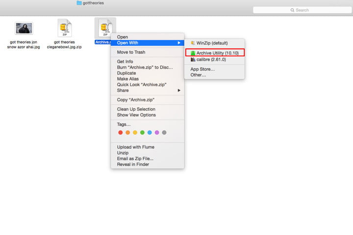 zip file opener for mac os x